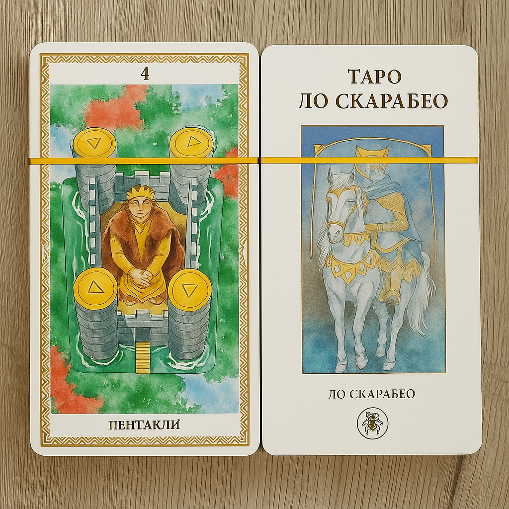 Back of Lo Scarabeo Tarot Tarot Encyclopedia Avalon/Hachette deck cards