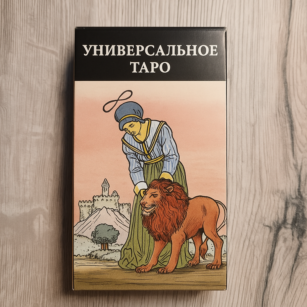 Back of Universal Tarot Tarot Encyclopedia Avalon/Hachette deck