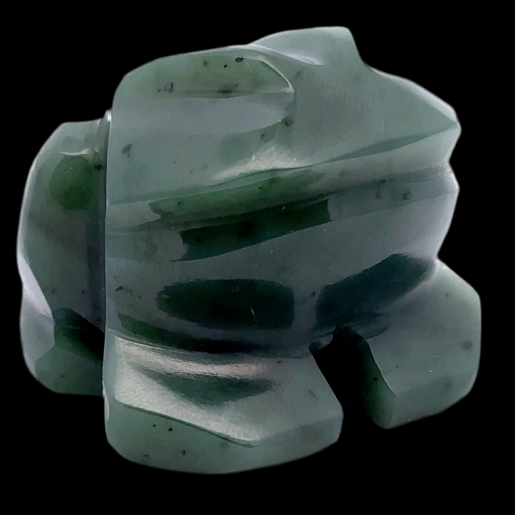 Money toad from Jade (Sayany), 3.5 cm high and 4.5 cm long, 90 grams