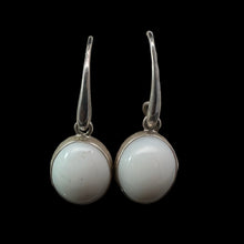 Load image into Gallery viewer, Cacholong earrings, 29g, 35mm; 925 silver
