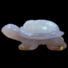 Load image into Gallery viewer, Turtle, chalcedony with quartz crystals
