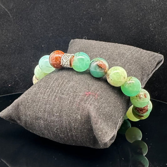 Chrysoprase Bead Bracelet 10 mm 19 Beads