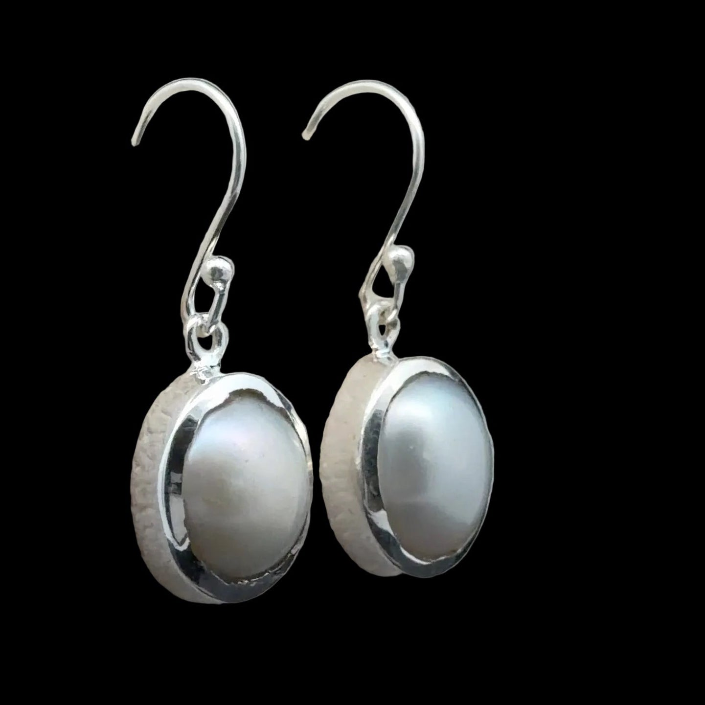 Pearl Earrings, 3 cm, Sterling Silver 925, 7 g