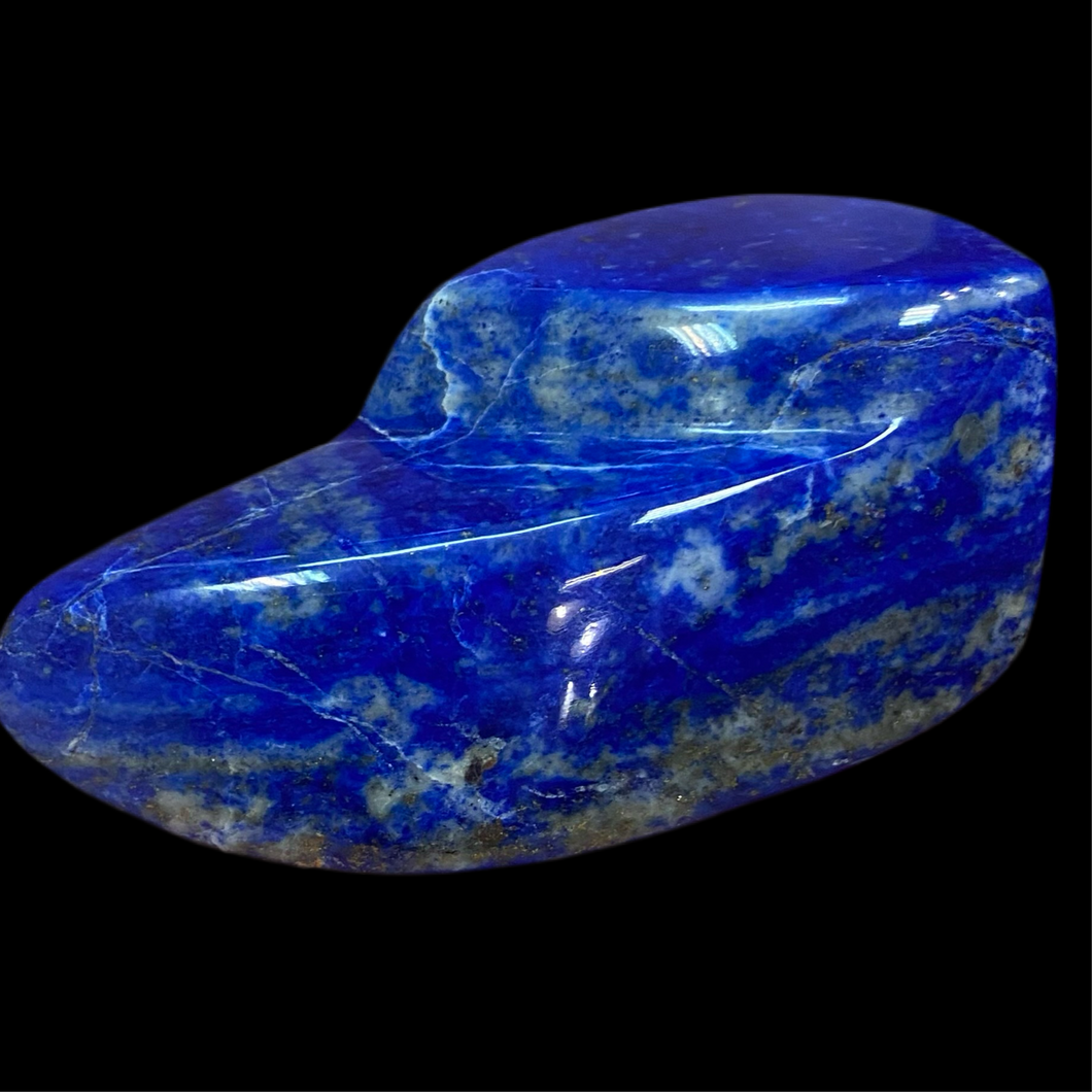Polished lapis lazuli; Afghanistan; 190 gr; 8 by 3 cm