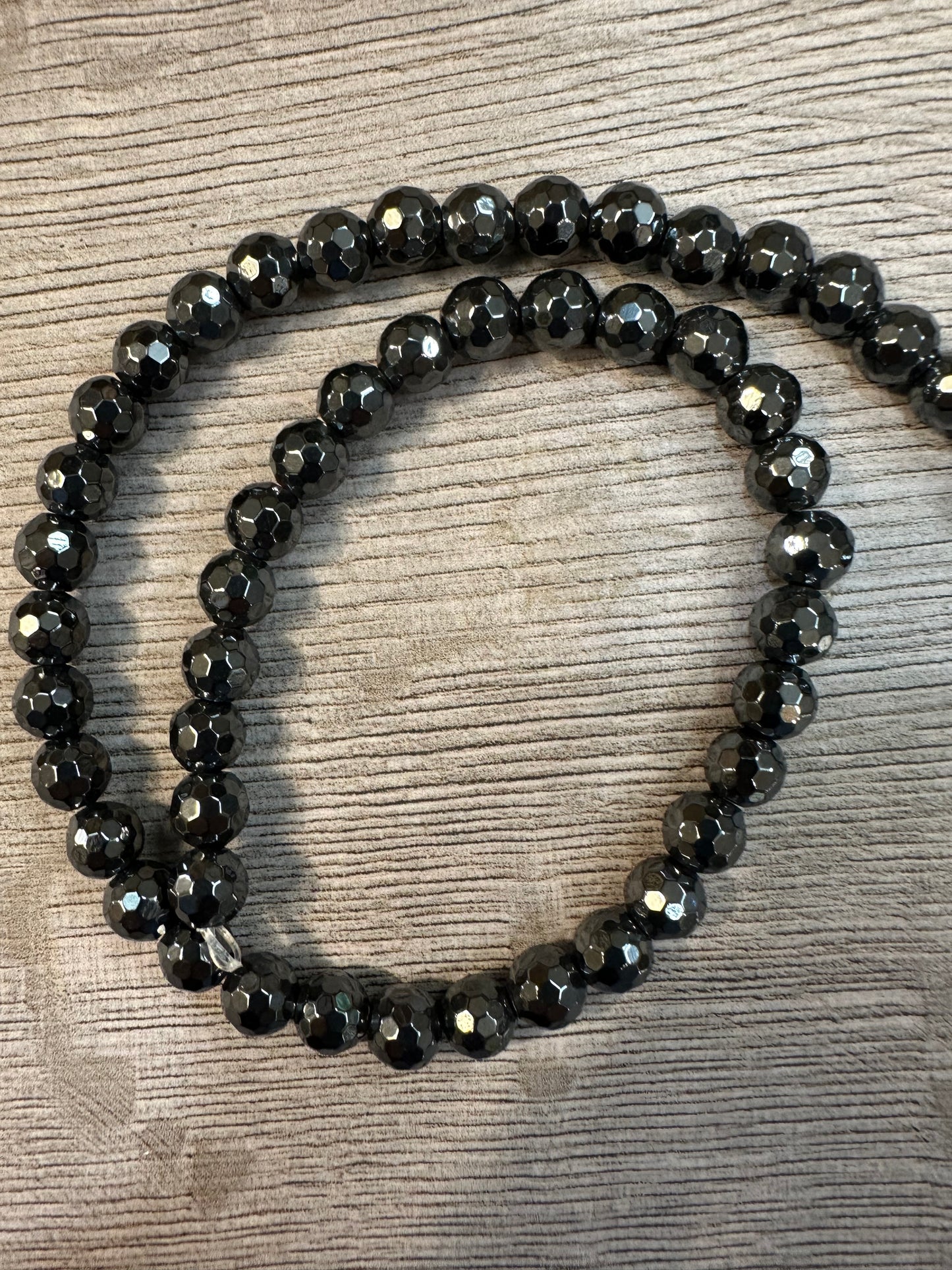 Hematite Beads 8mm Faceted, 55 pcs.