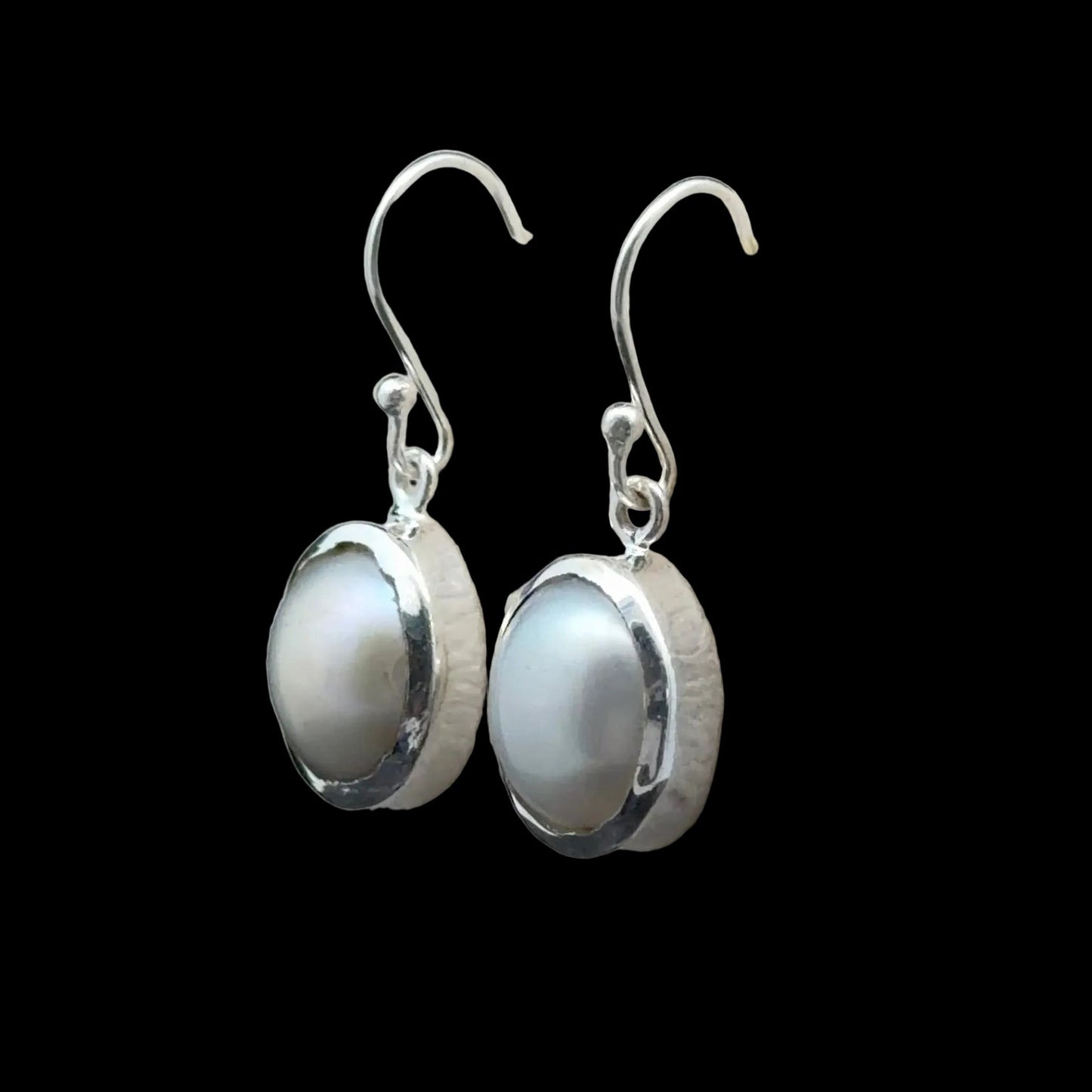 Pearl Earrings, 3 cm, Sterling Silver 925, 7 g