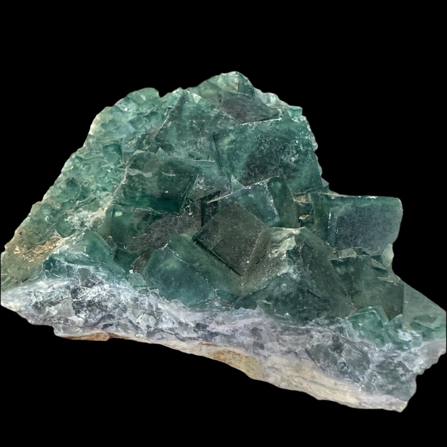 Fluorīta kristāls Madagaskaras fluorescējošs 760 gr; 10,5 x 12 x 4 cm