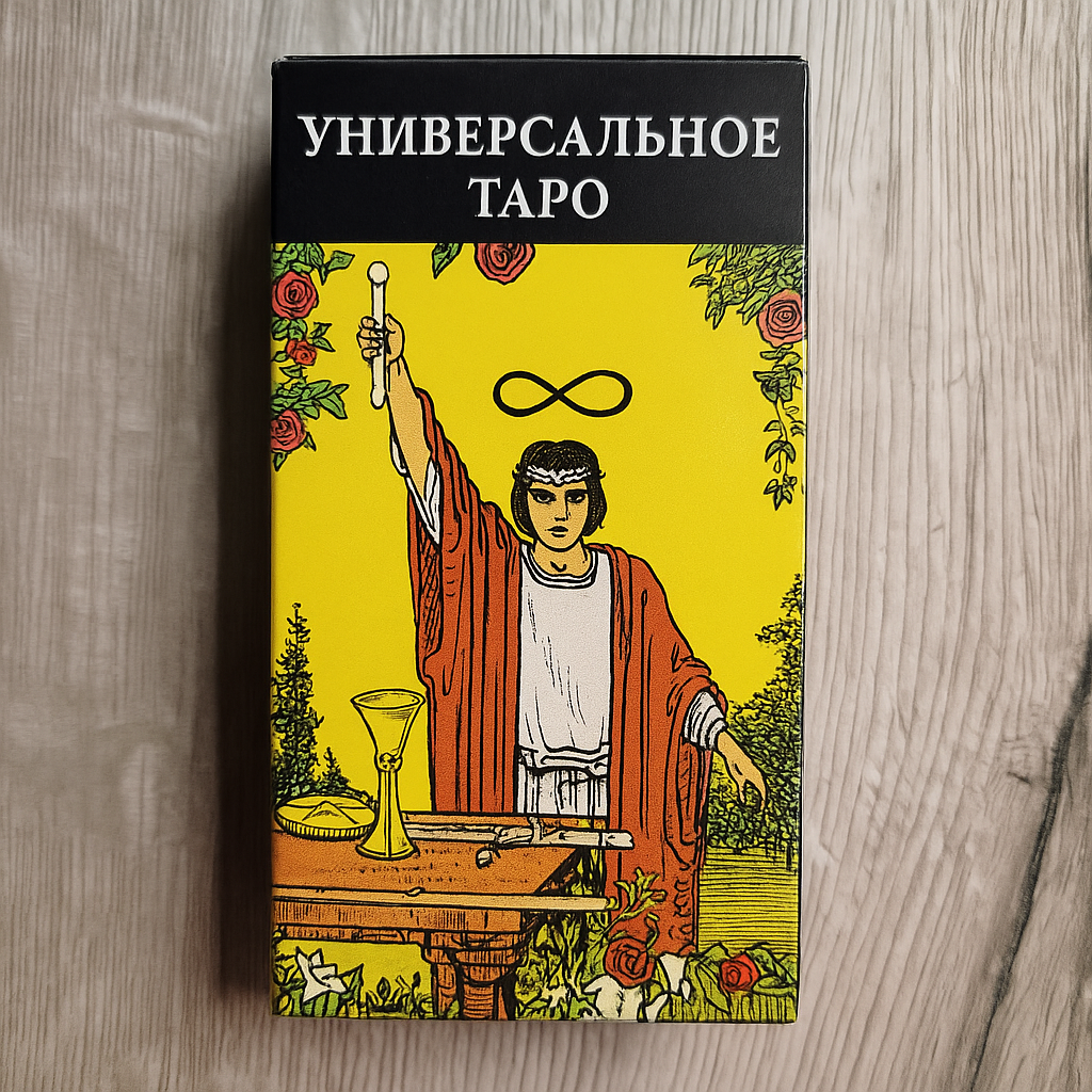 Front of Universal Tarot Tarot Encyclopedia Avalon/Hachette deck