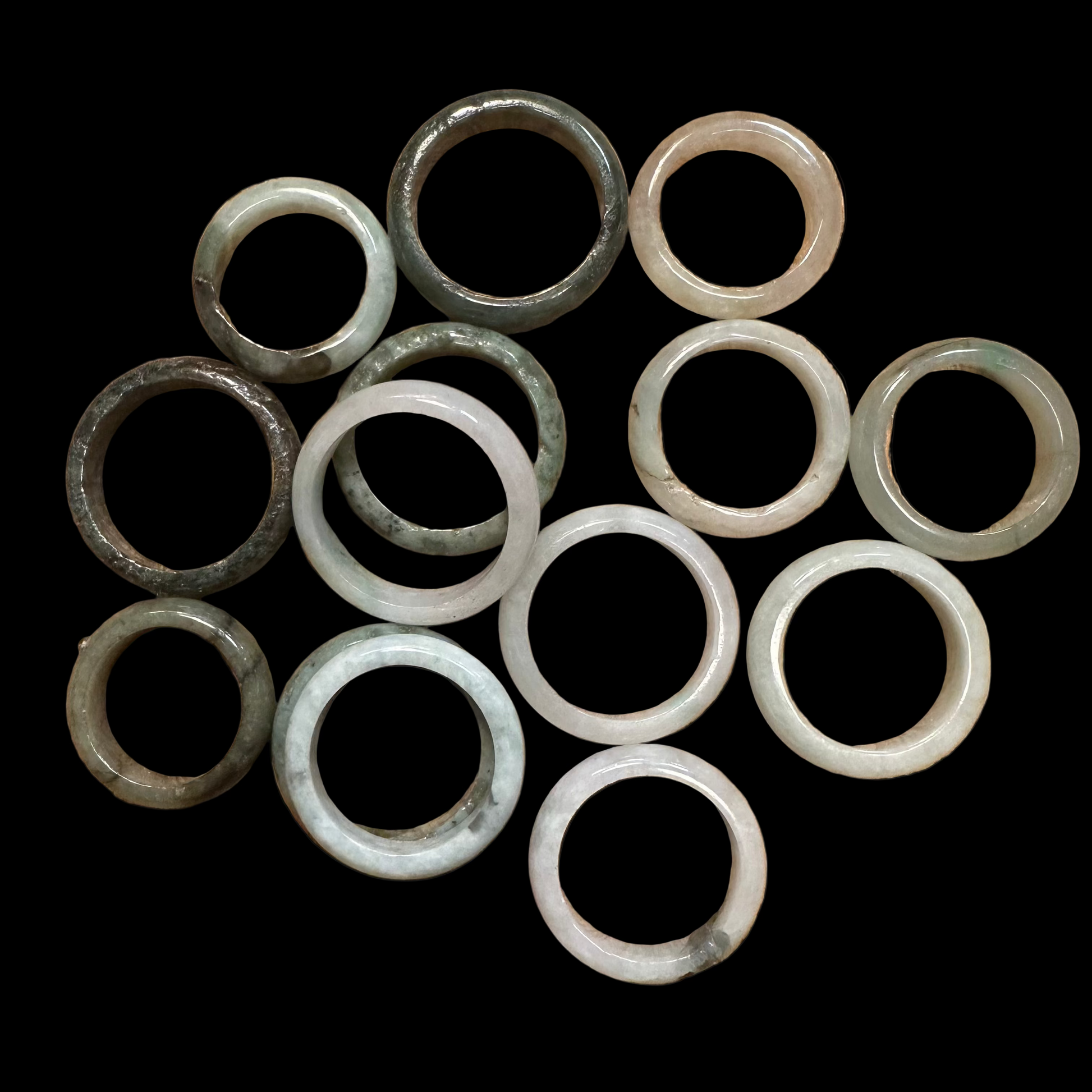 Jadeite rings, sizes 17, 18, 19, 20