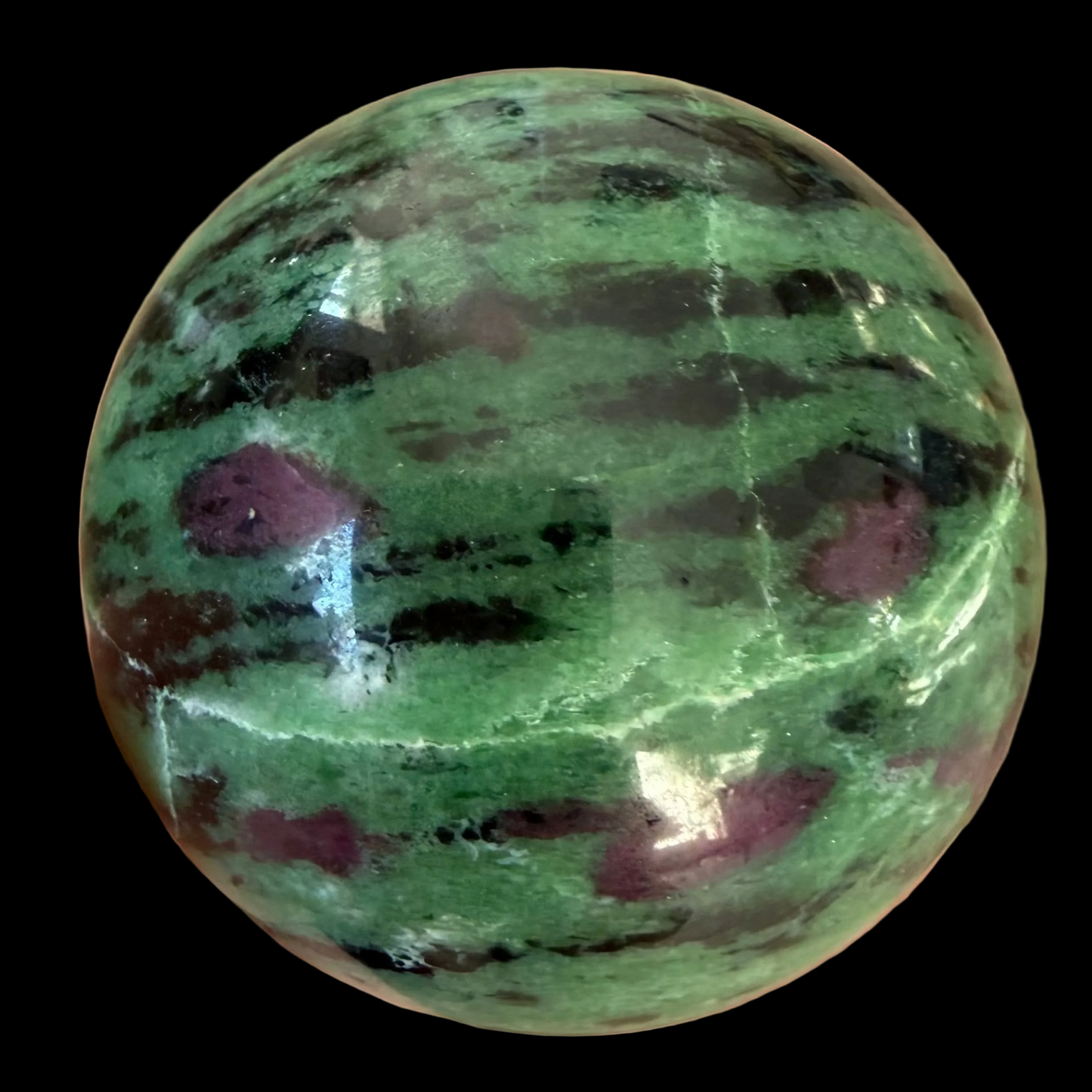 Zoisite with Ruby Sphere 360 g 60 mm