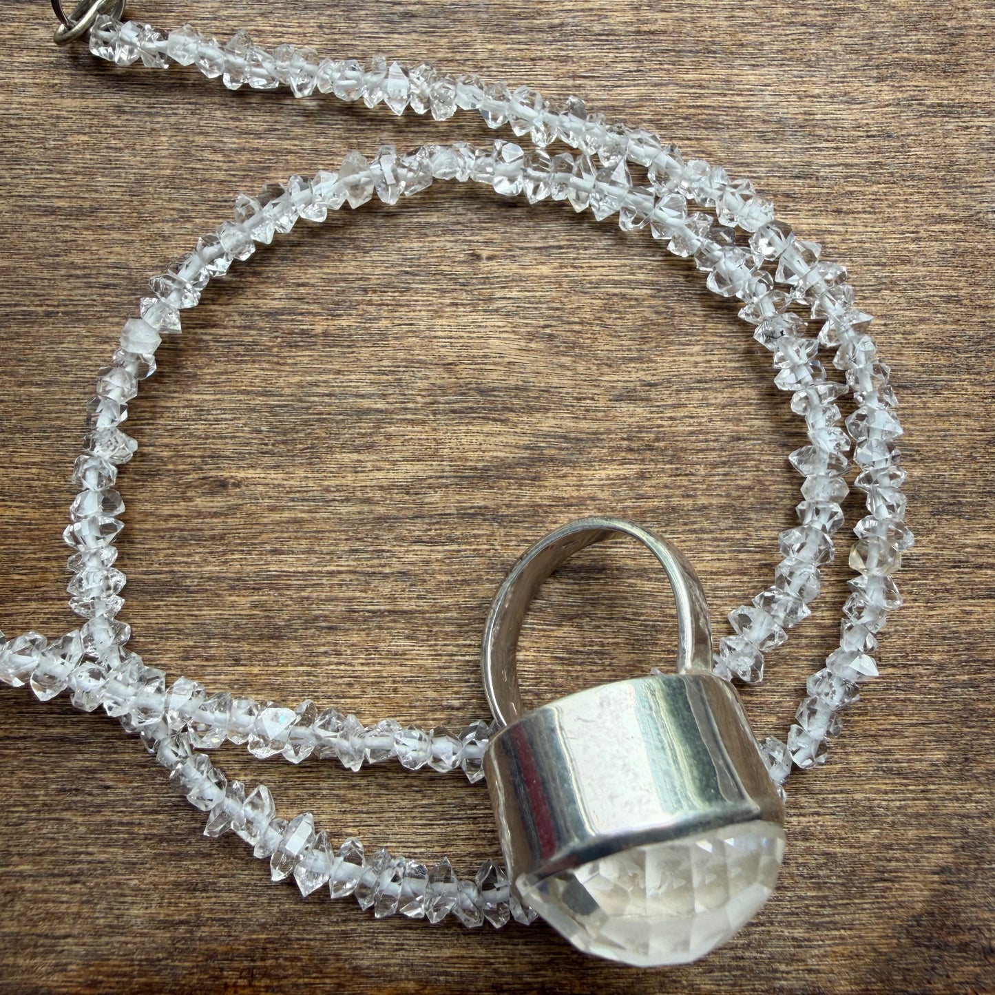 Quartz Ring Silver 925 Size 18.5 and Necklace