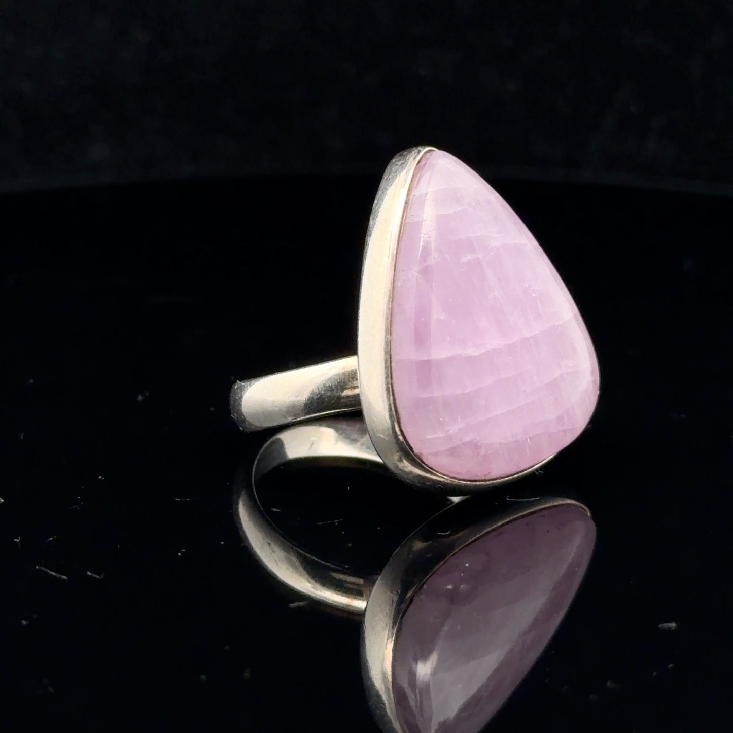 Pink Kunzite Silver Ring 925 Size 19