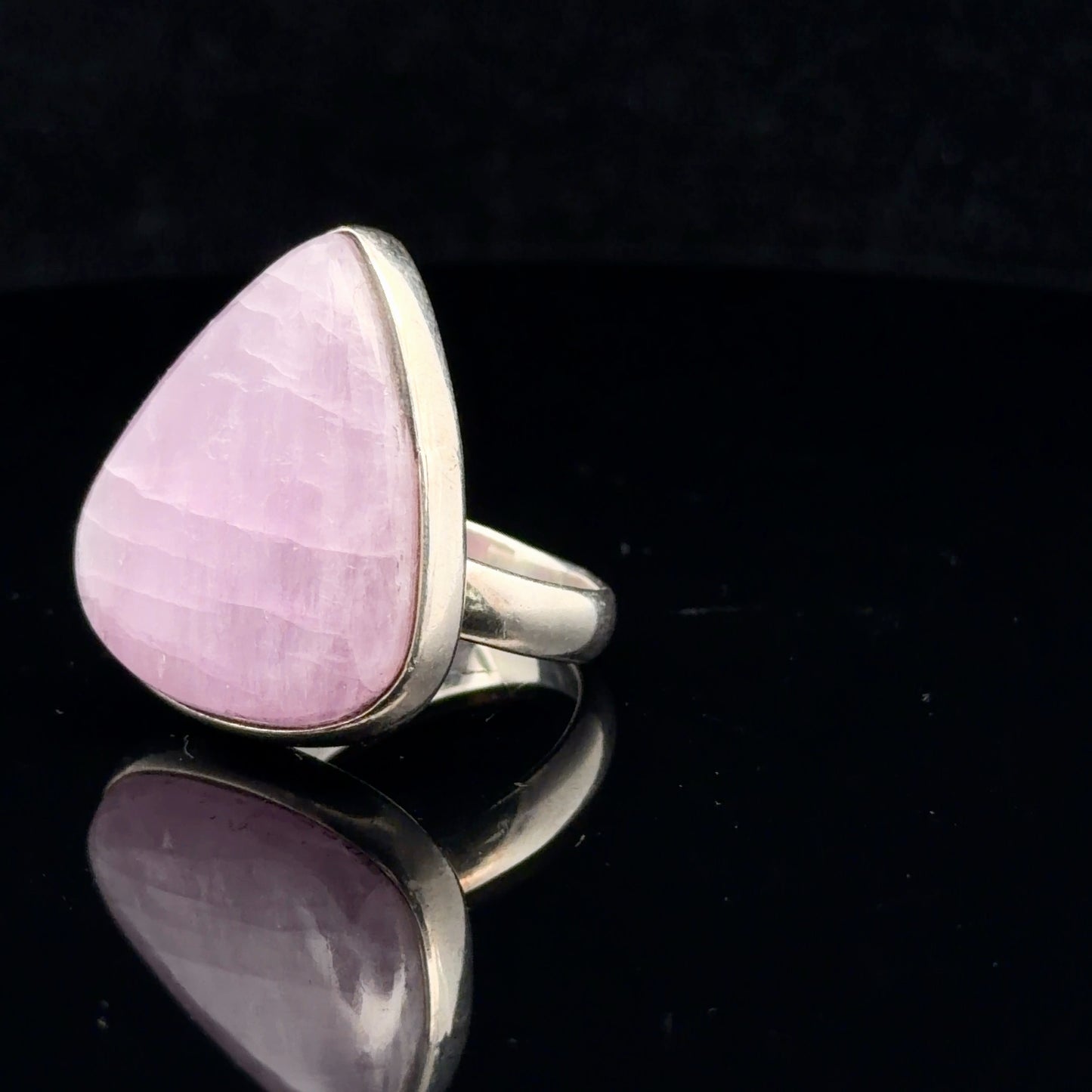 Pink Kunzite Silver Ring 925 Size 19