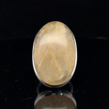 Загрузить изображение в средство просмотра галереи, Rutilated Quartz Ring Silver 925 Size 18 Stone 20 × 40 mm 20 g
