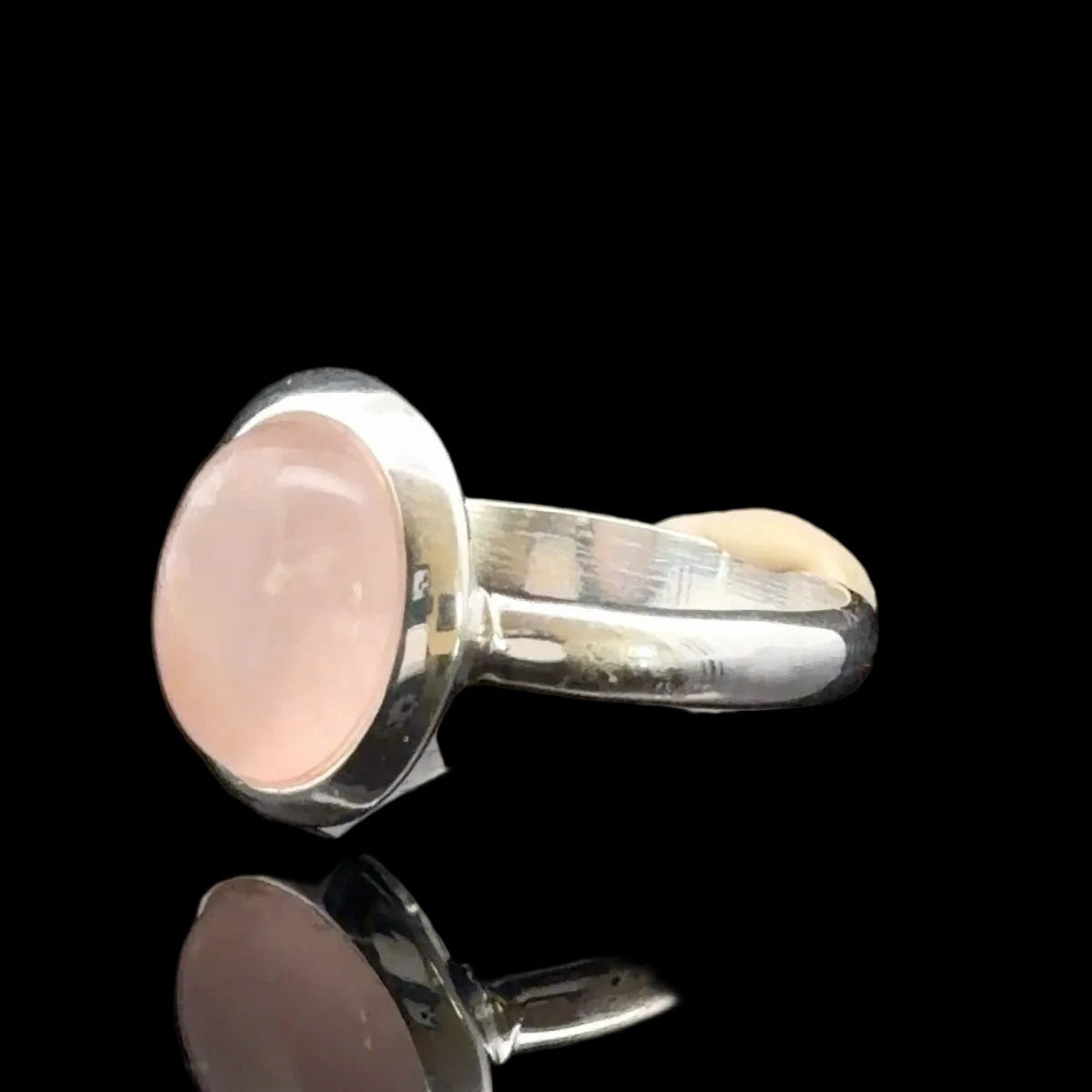Rose Quartz Ring Silver 925 Size 16.5