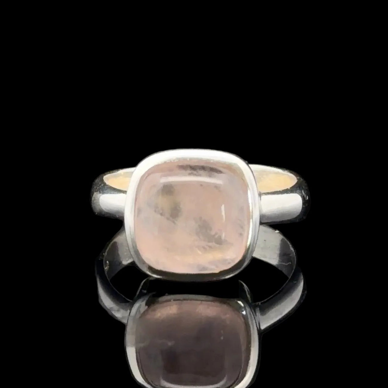 Rose Quartz Ring Silver 925 Size 17