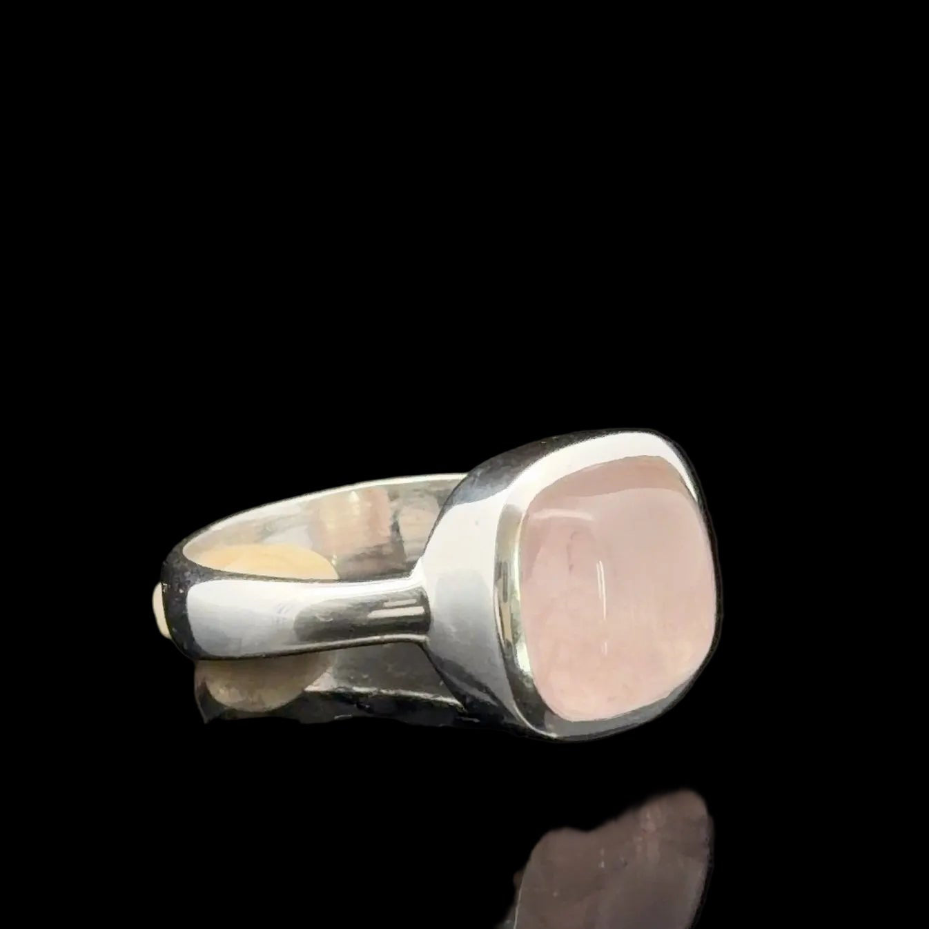 Rose Quartz Ring Silver 925 Size 17