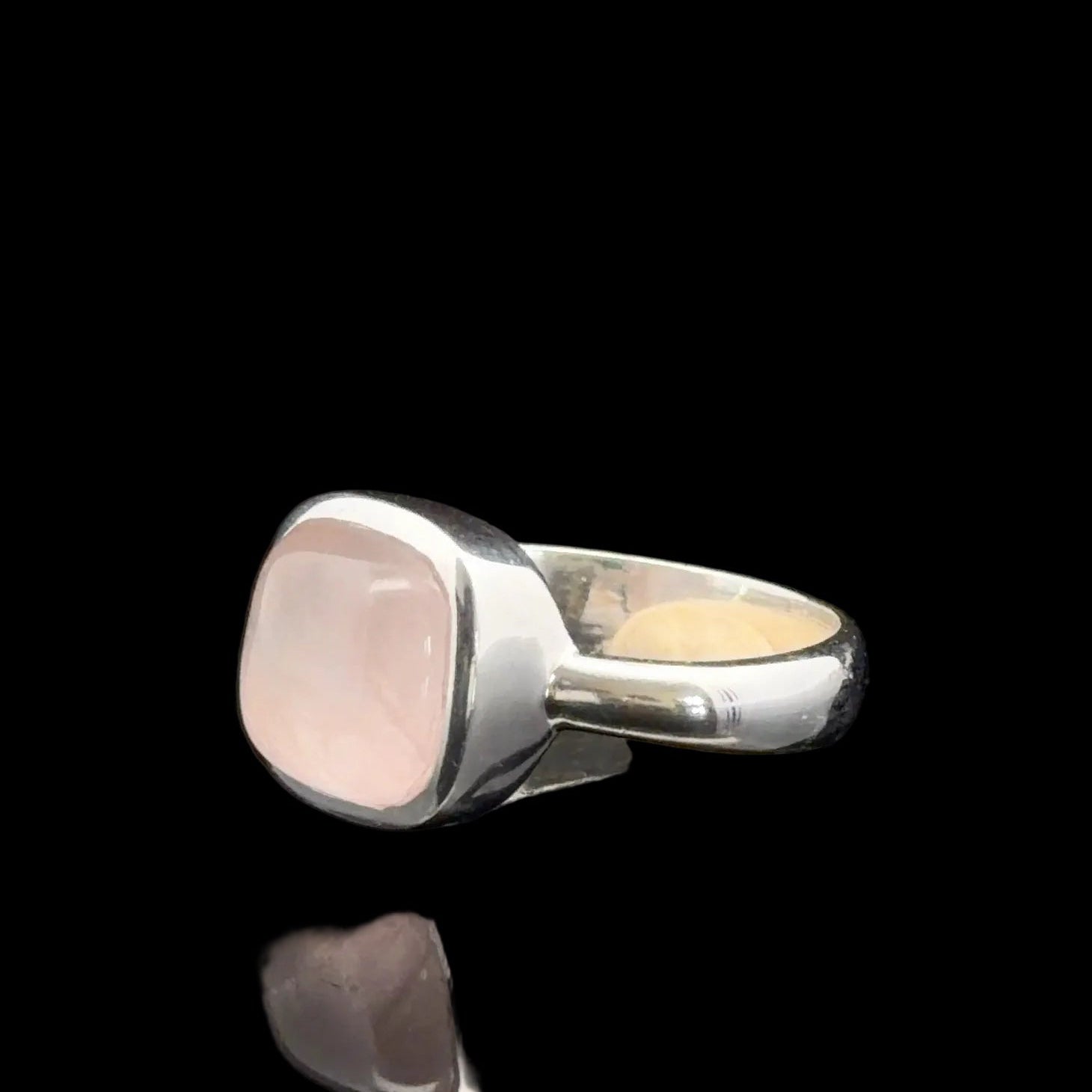 Rose Quartz Ring Silver 925 Size 17