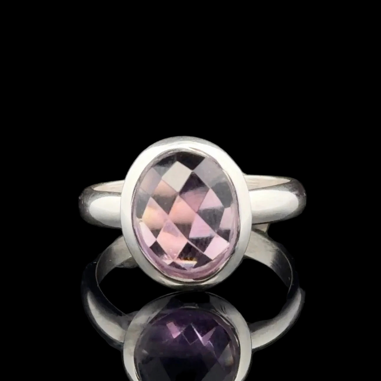 Amethyst Ring Silver 925 Size 17.5