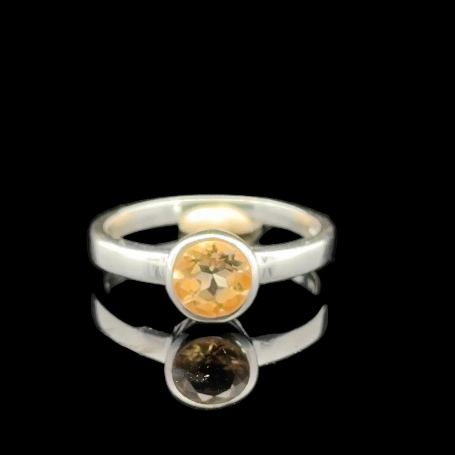 Citrine Ring Size 17 Sterling Silver 925