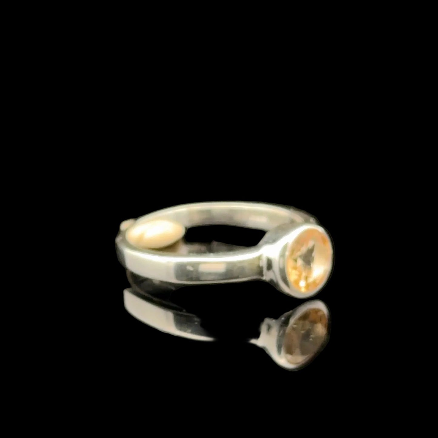 Citrine Ring Size 17 Sterling Silver 925