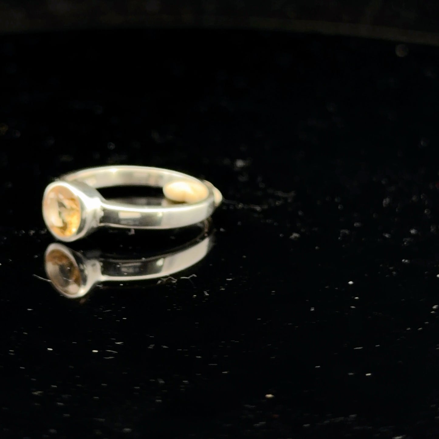 Citrine Ring Size 17 Sterling Silver 925