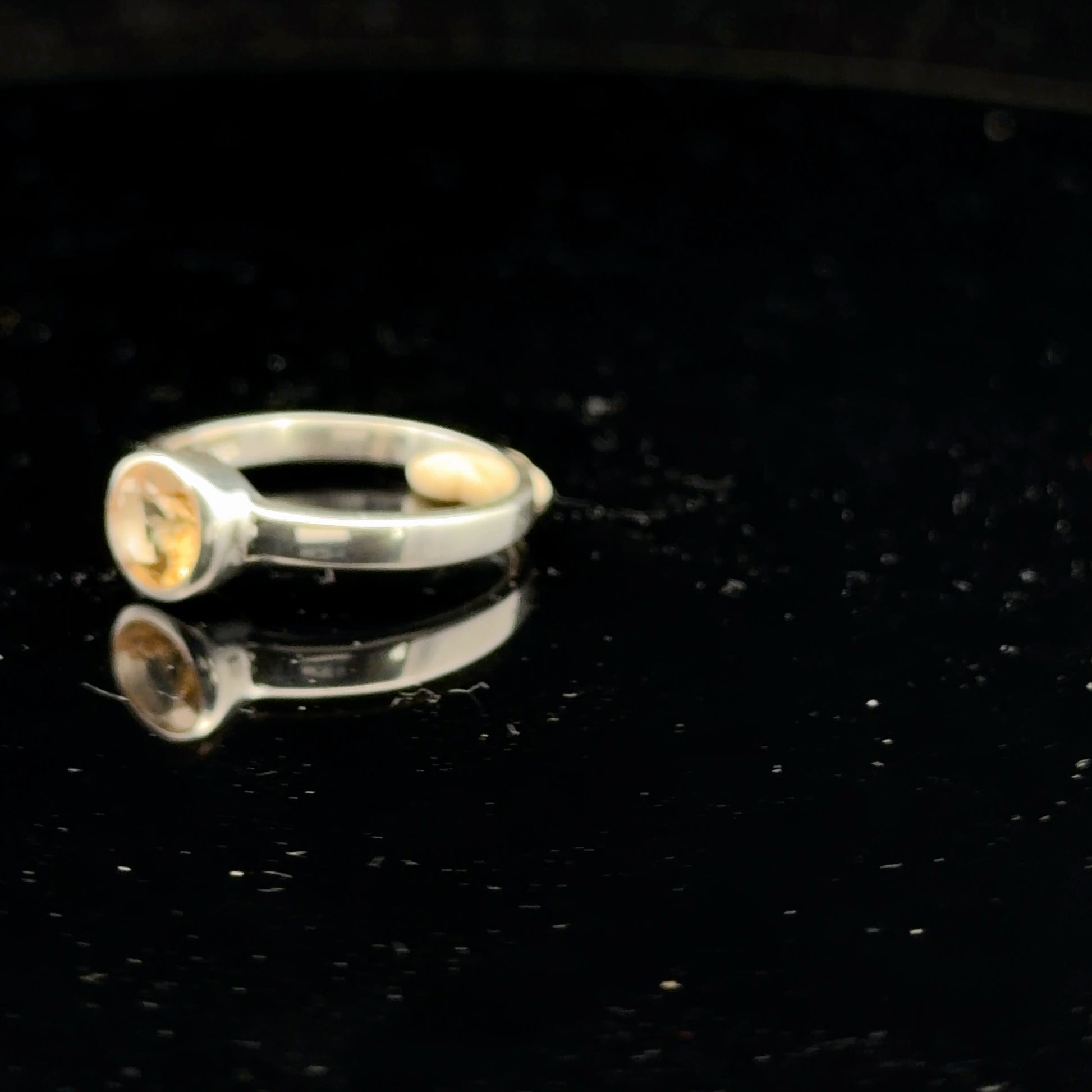 Citrine Ring Size 17 Sterling Silver 925
