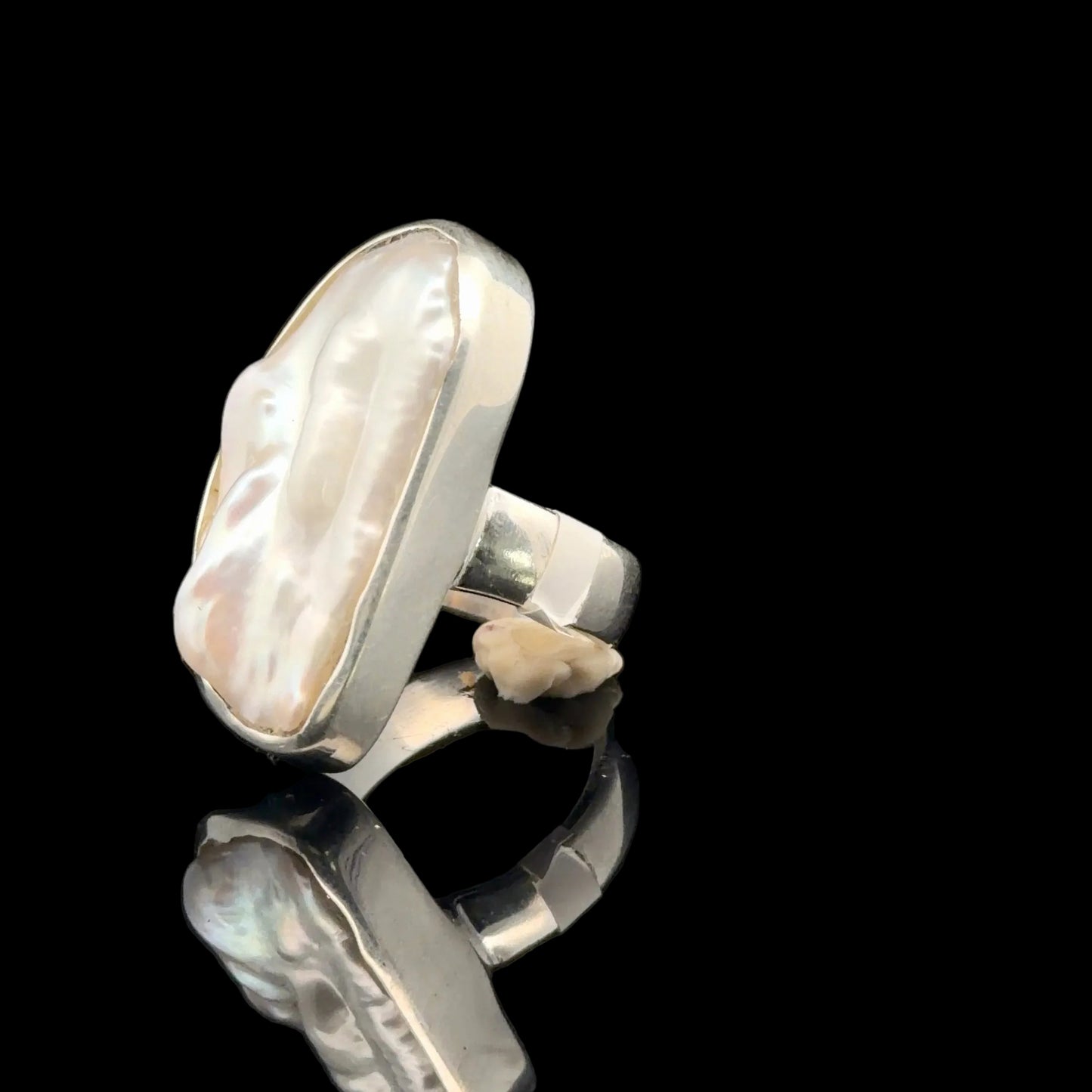 Pearl Ring, Size 16.5, Sterling Silver 925, 10 g