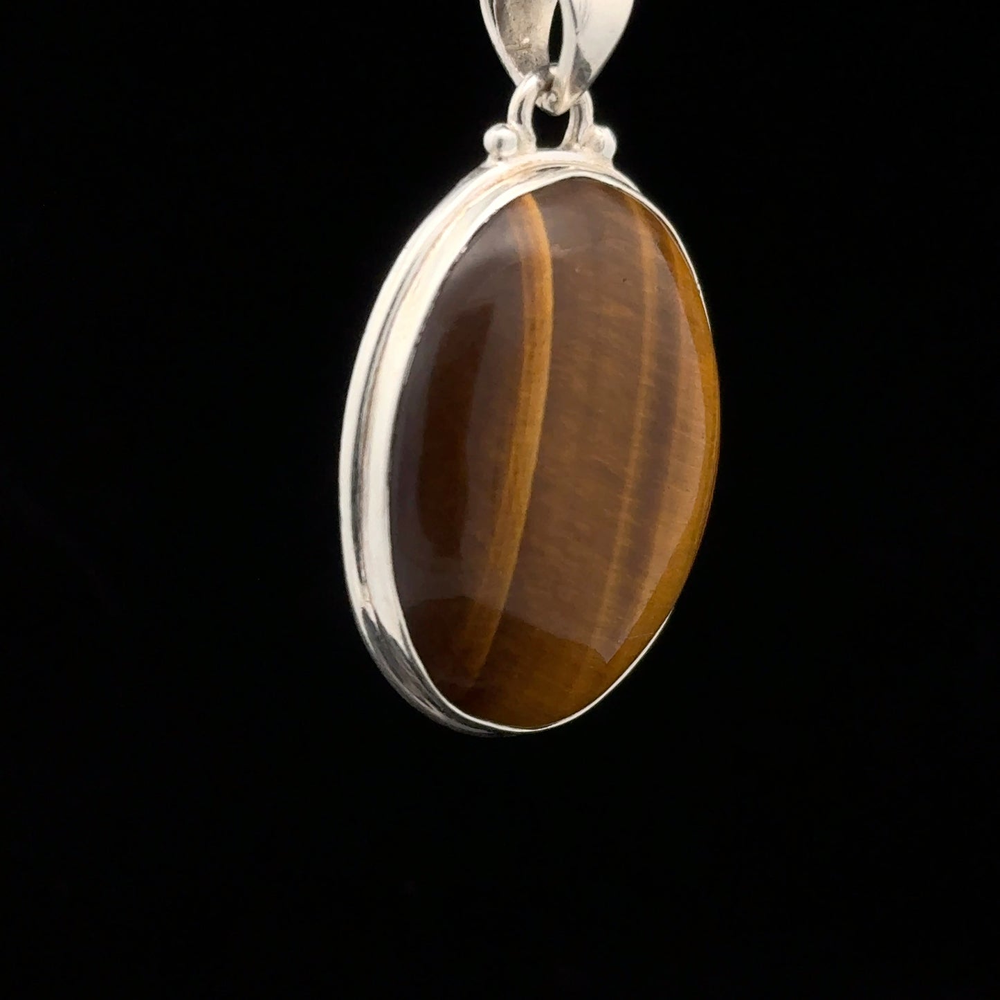 Tīģera acs kulons, 3,5 cm, 13g; sudrabs 925