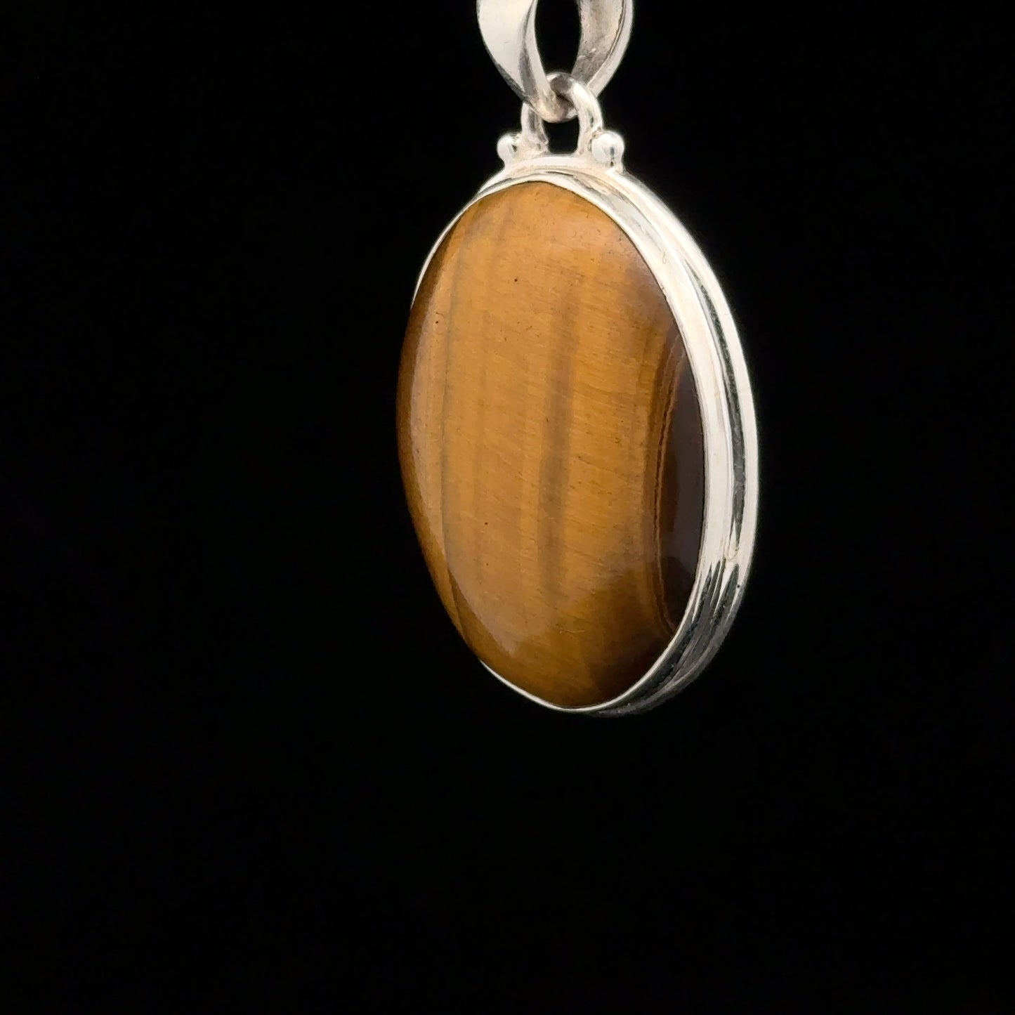 Tīģera acs kulons, 3,5 cm, 13g; sudrabs 925