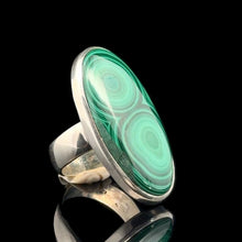 Загрузить изображение в средство просмотра галереи, Malachite Ring, Size 17, Sterling Silver 925, 10 g

