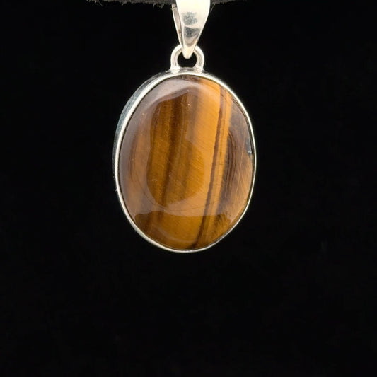 Tiger Eye Pendant Silver 925 3 cm