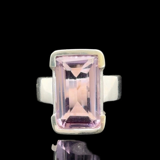 Amethyst Ring, Size 18, Sterling Silver 925, 14 g