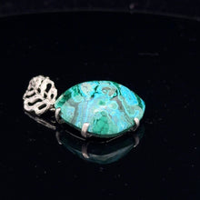 Загрузить изображение в средство просмотра галереи, Chrysocolla Pendant 4 cm Stone 2.5×2 cm Nickel Silver
