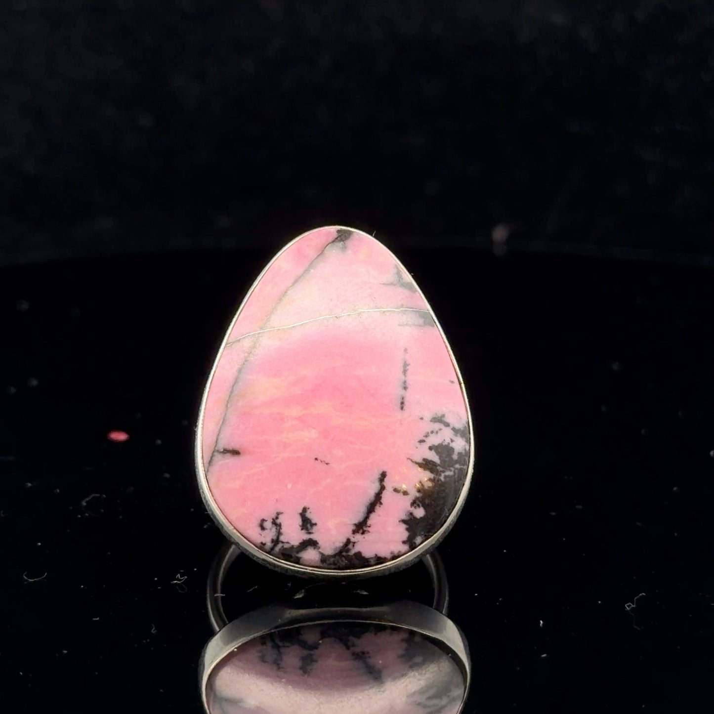Rhodonite Ring Silver 925 Size 18 – 22 × 30 mm Stone