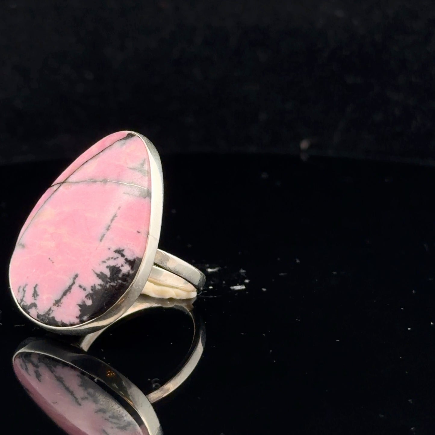 Rhodonite Ring Silver 925 Size 18 – 22 × 30 mm Stone