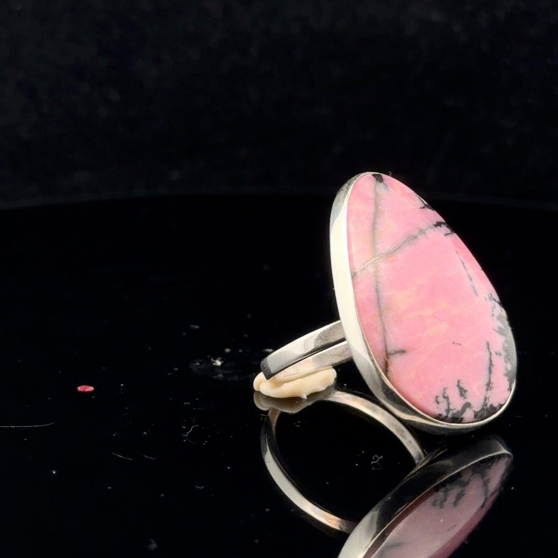 Rhodonite Ring Silver 925 Size 18 – 22 × 30 mm Stone