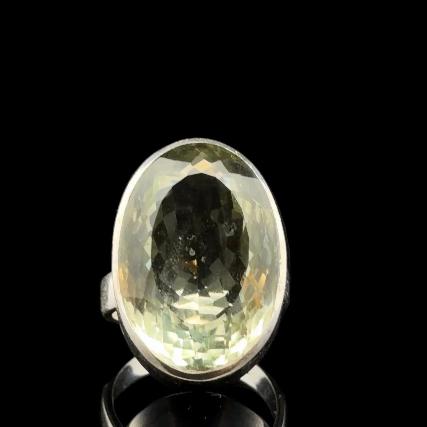 Prasiolite Ring Silver 924 Size 18 13 g