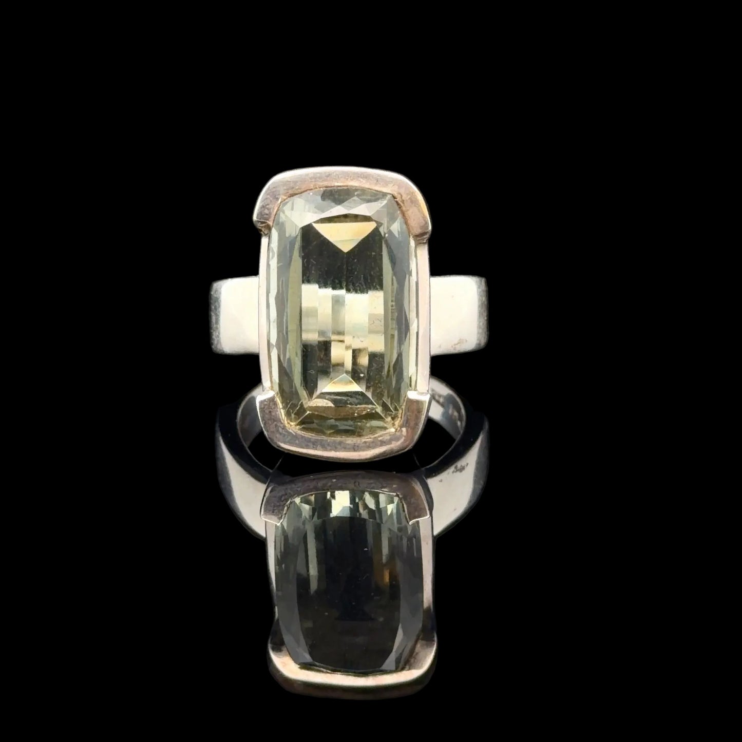 Prasiolite Ring Silver 925 Size 18.5 15.5 g
