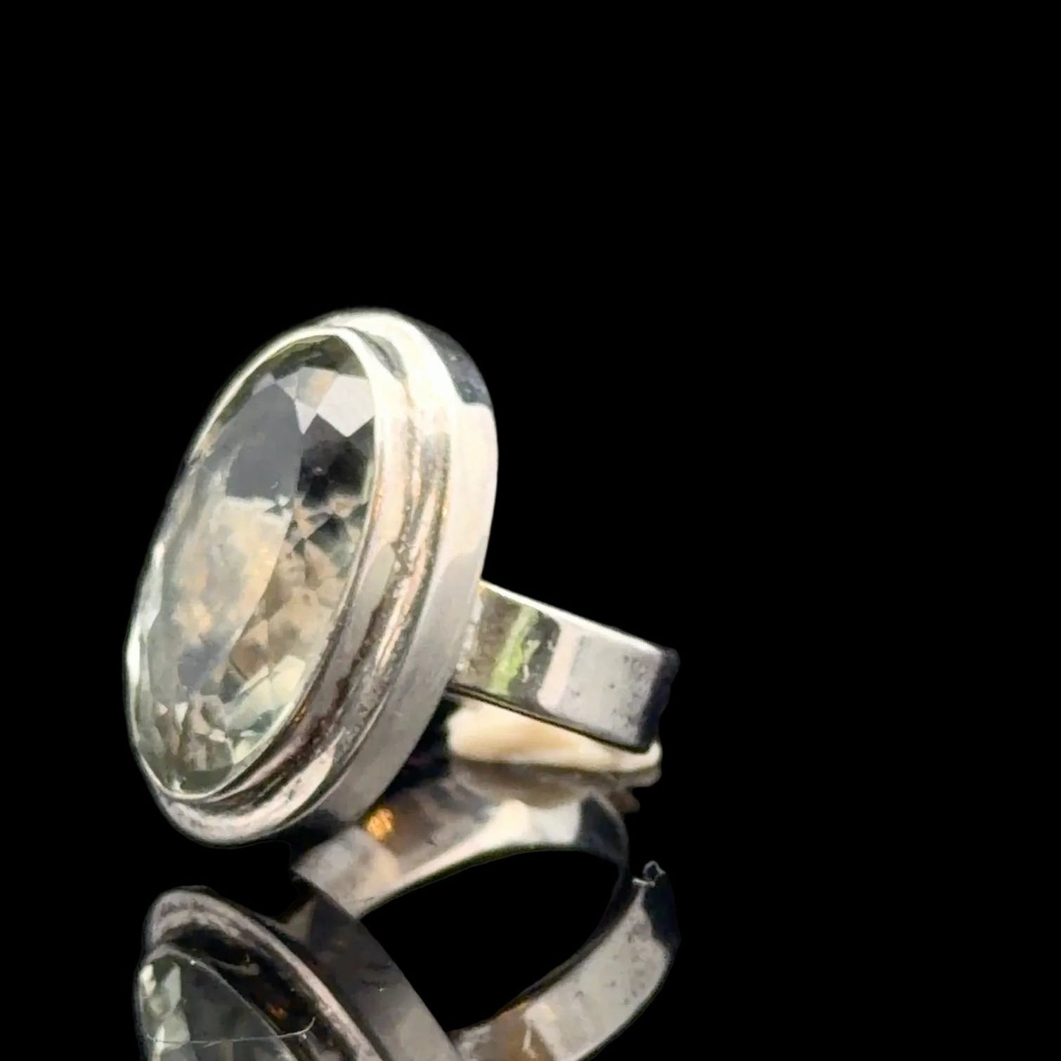 Prasiolite Ring Silver 925 Size 16.5