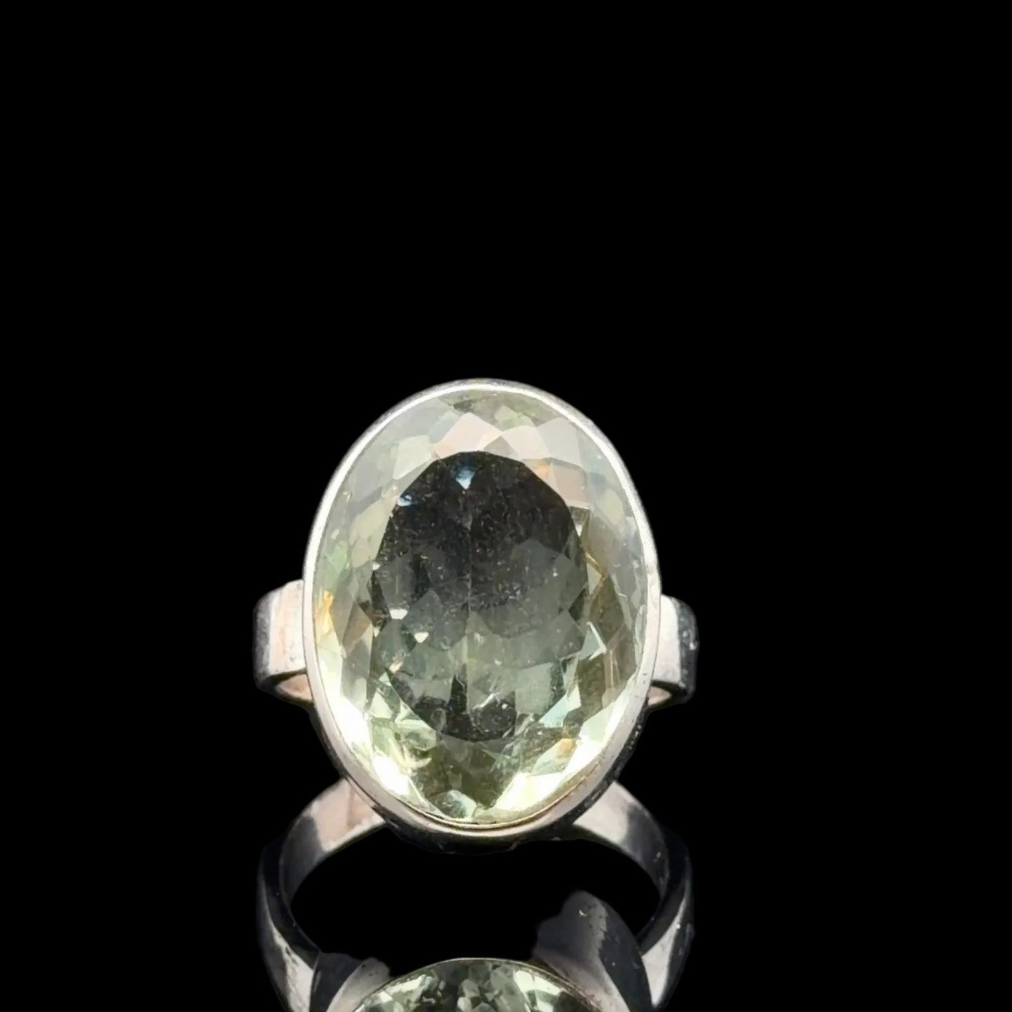 Prasiolite Ring Silver 925 Size 18.5