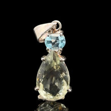 Загрузить изображение в средство просмотра галереи, Pendant Prasiolite, topaz 4 cm, sterling silver 925

