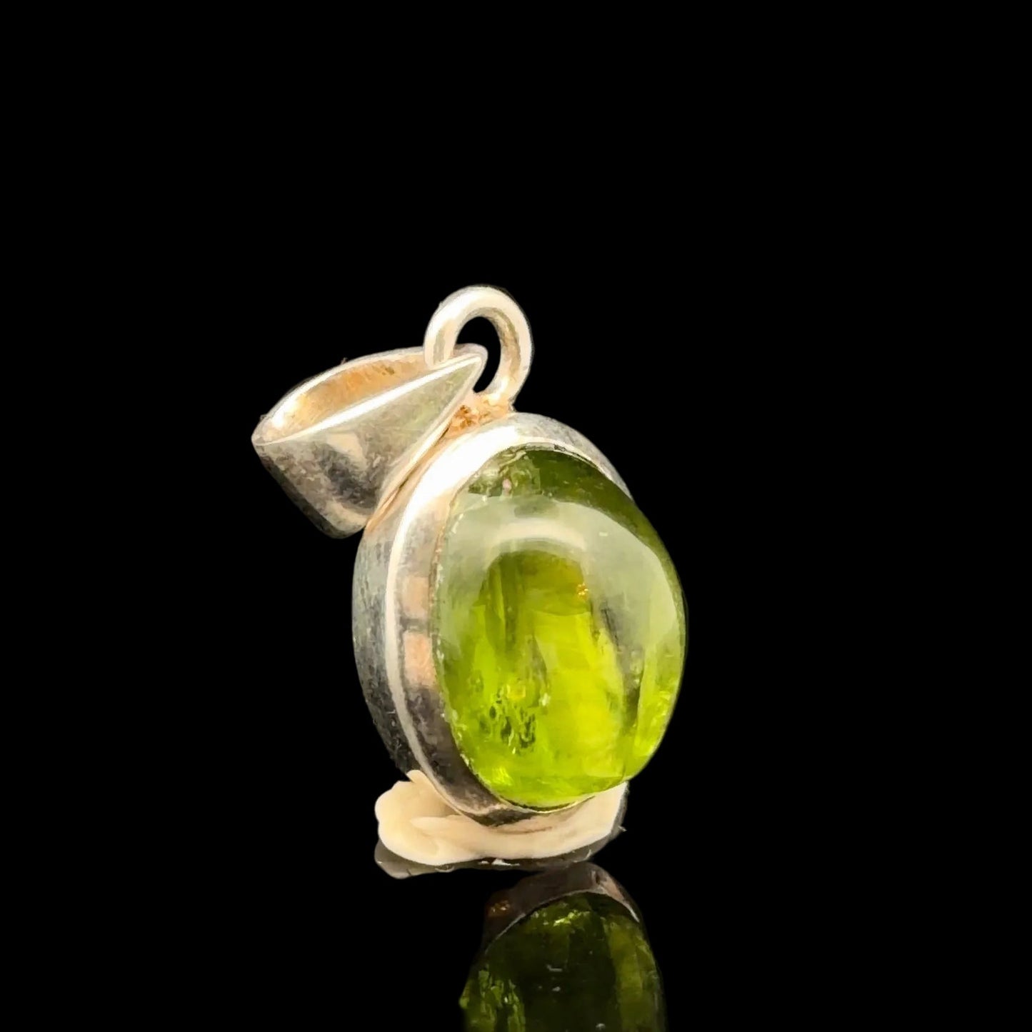 Peridot Pendant 25 mm 10×15 mm Silver 925