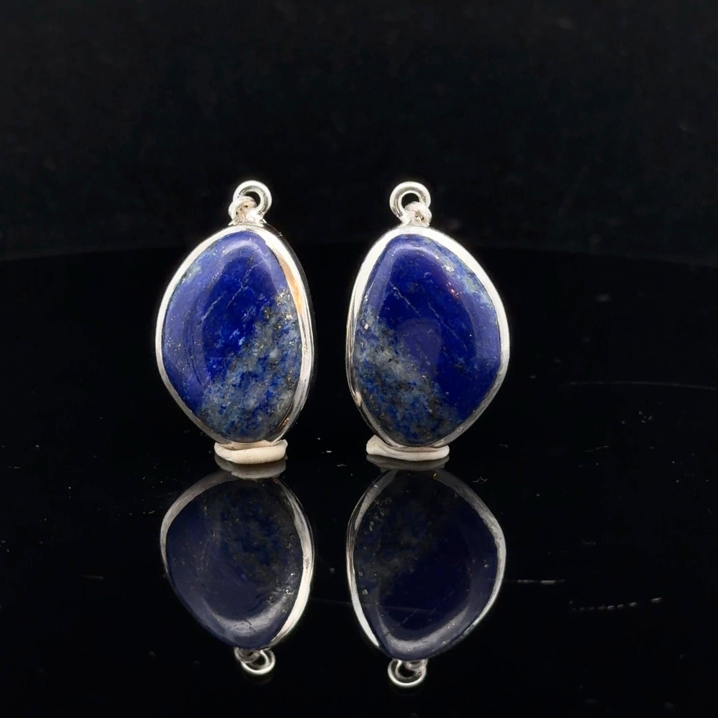 Lapis Lazuli Earrings 35 mm 15×22 mm Silver