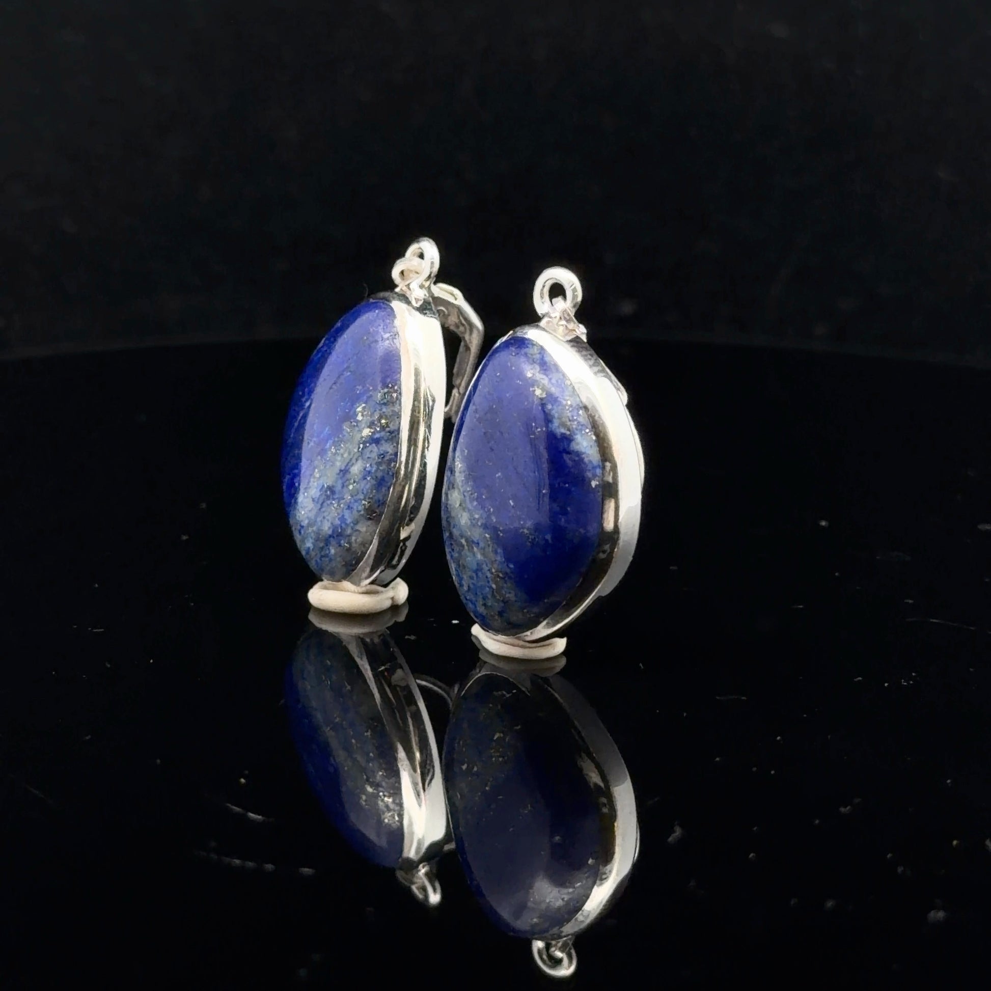 Lapis Lazuli Earrings 35 mm 15×22 mm Silver