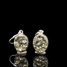 Загрузить изображение в средство просмотра галереи, Earrings Pyrite 3 cm, stone 12x10 mm, English lock, silver 925
