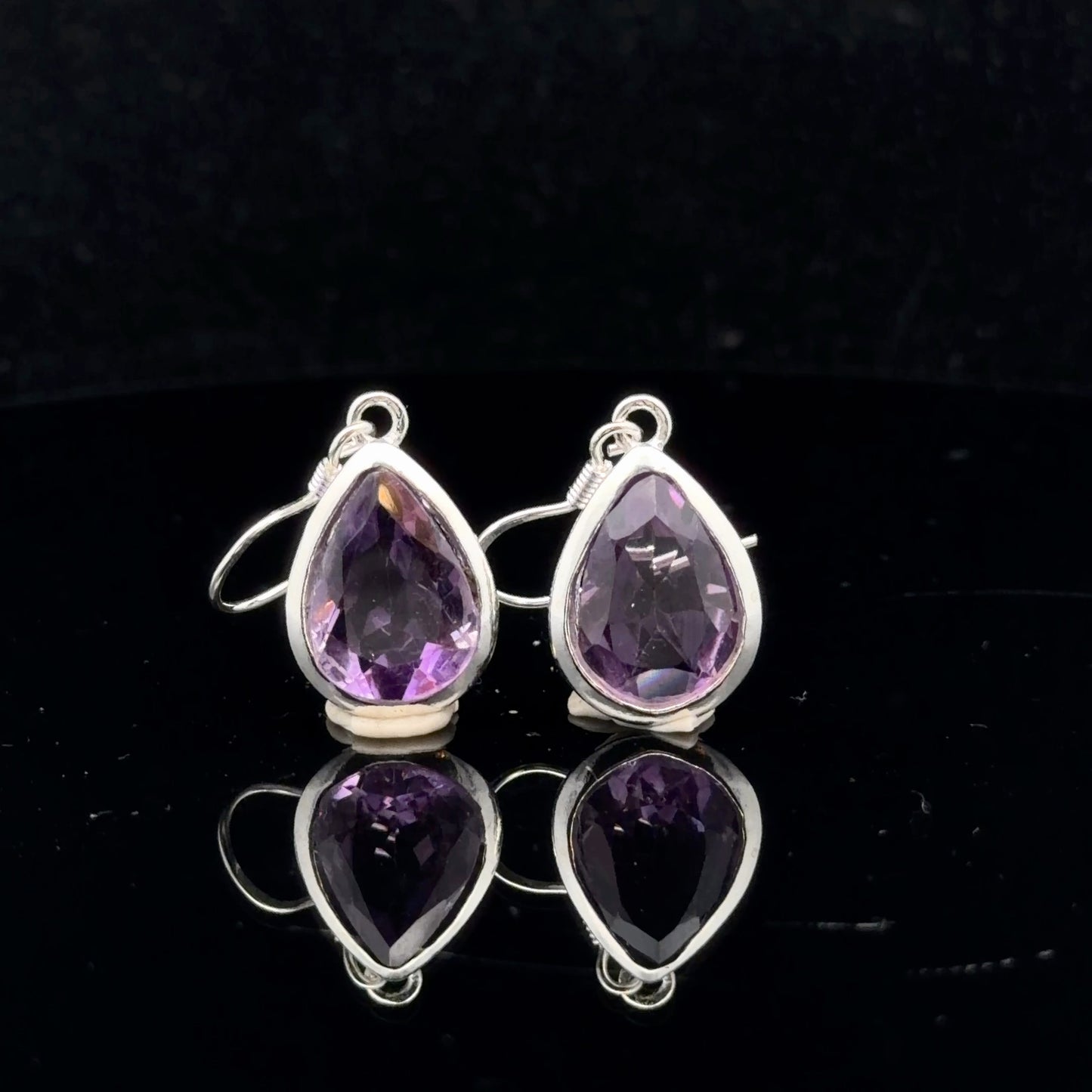 Amethyst Earrings 3 cm 10×15 mm