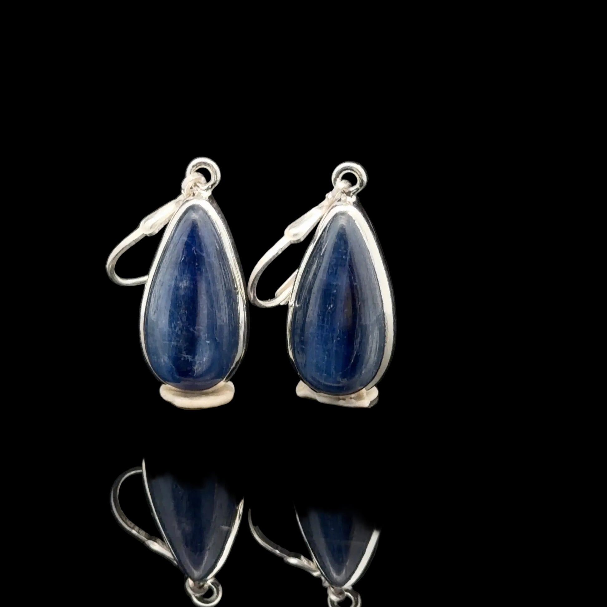 Kyanite Earrings 4 cm 8×18 mm Silver 925