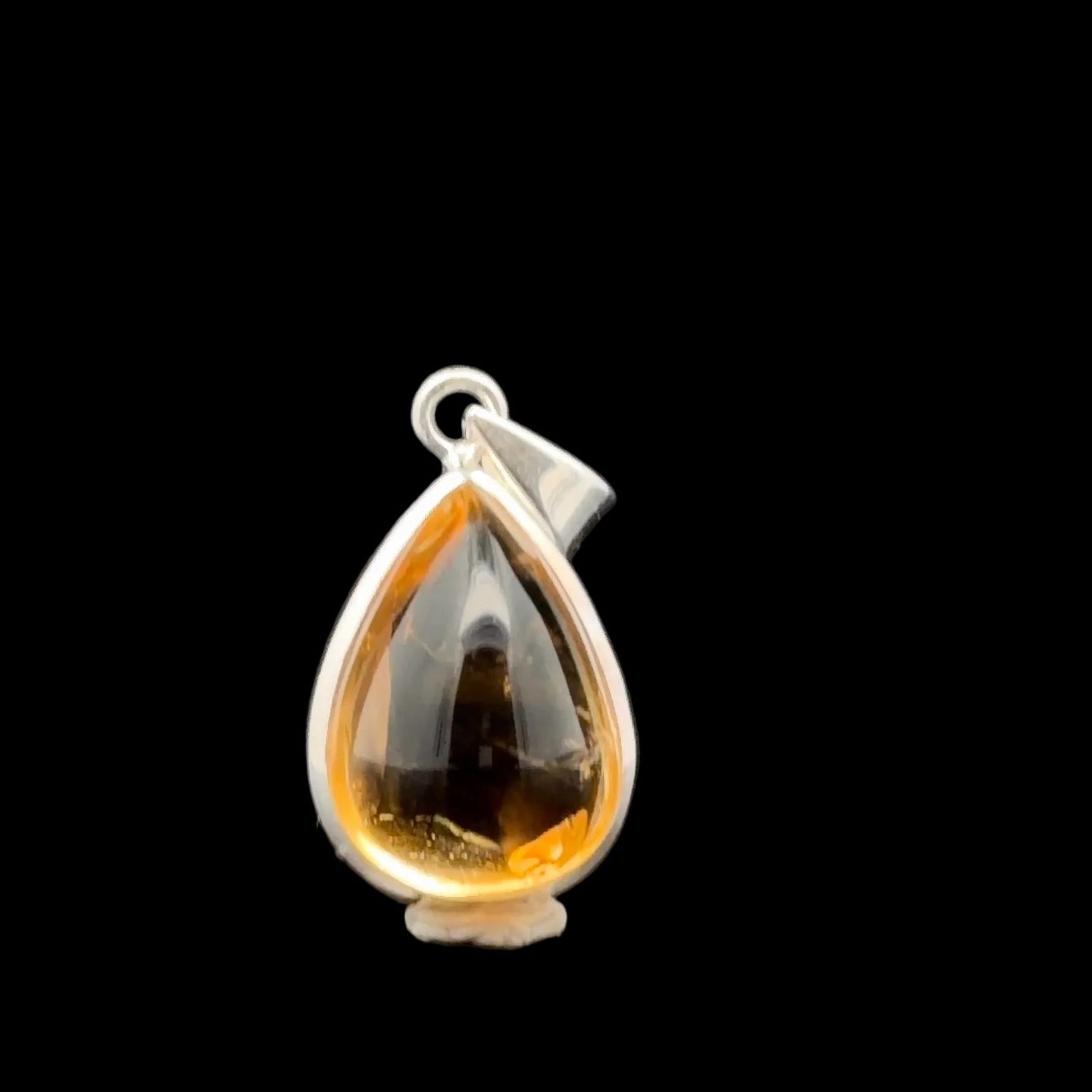 Citrine Pendant 35×20 mm Silver 925