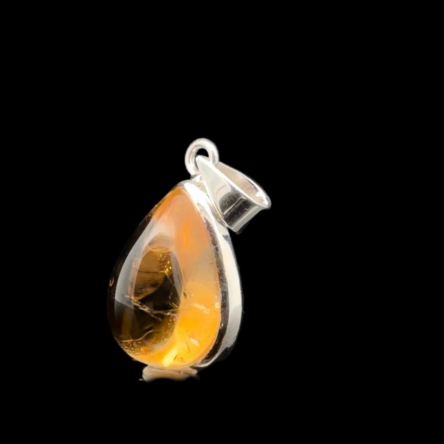 Citrine Pendant 35×20 mm Silver 925